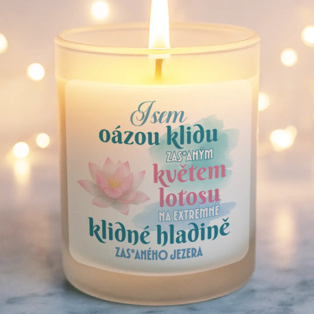 Jsem oázou klidu, květem lotosu - vonná svíčka jako dárek