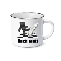 Šach mat!  - keramický smaltovaný hrneček s potiskem
