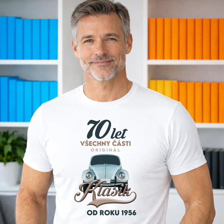 70 let - Všechny části originál - Klasik od roku 1956 - pánské tričko s potiskem