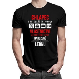Chlapec pro zvláštní úkoly - dívky narozené v lednu - pánská trička  s potiskem