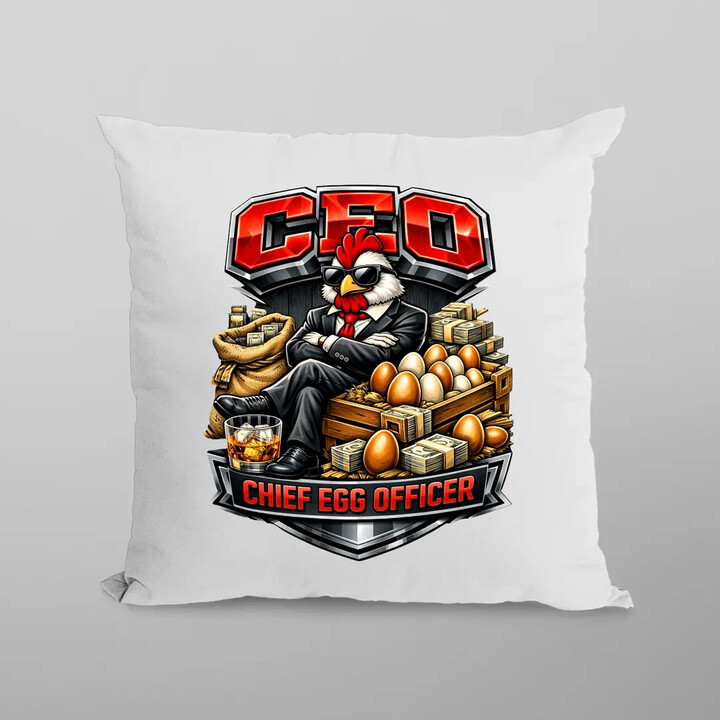 CEO: Chief Egg Officer - polštář s potiskem