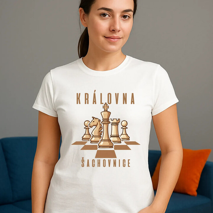 Královna šachovnice  - dámské tričko s potiskem