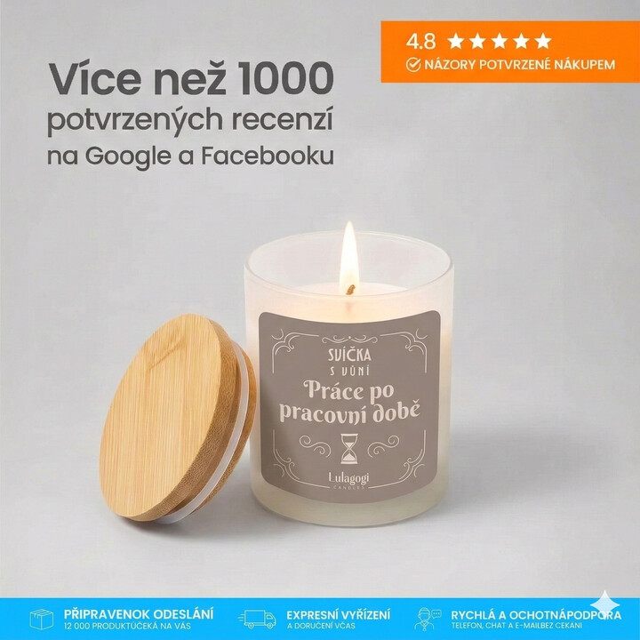Svíčka s vůní práce po pracovní době - vonná svíčka jako dárek