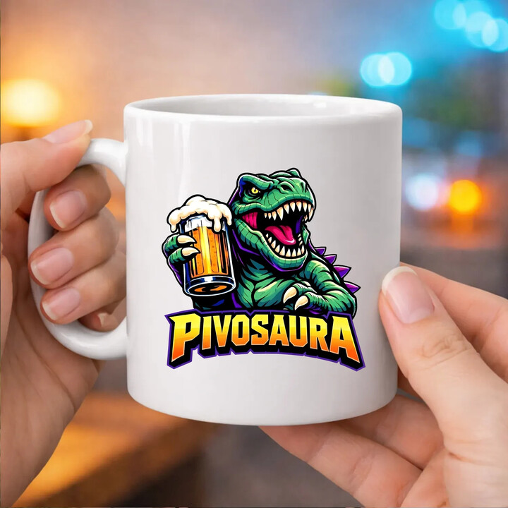 Pivosaura - hrnek s potiskem