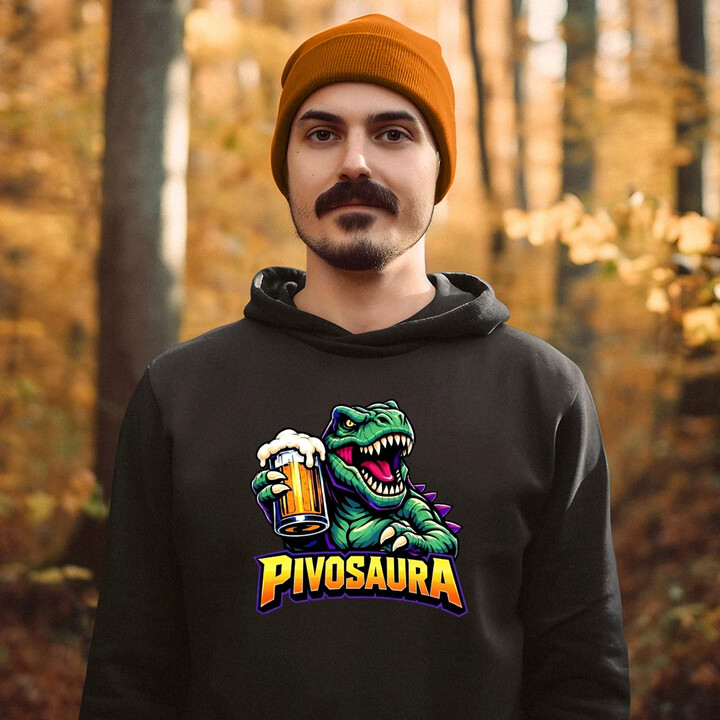 Pivosaura - pánská mikina s potiskem