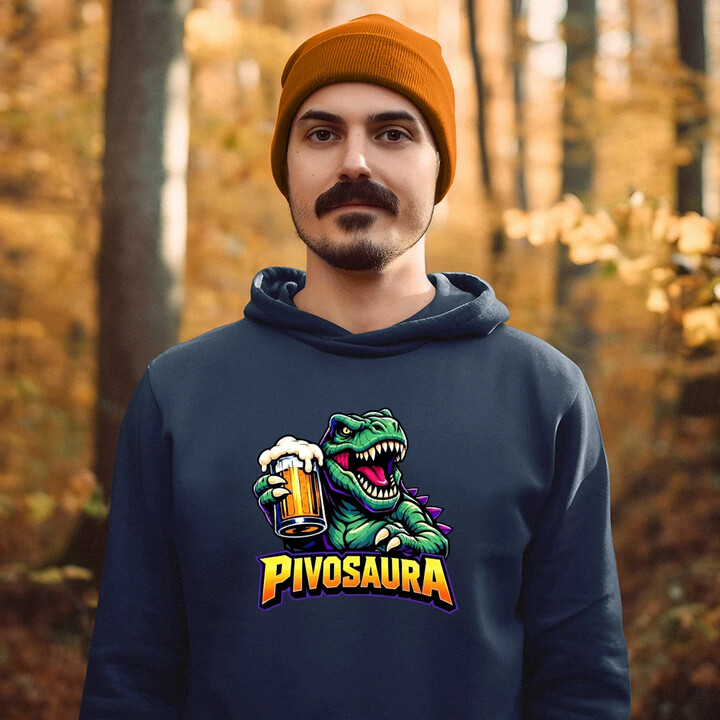 Pivosaura - pánská mikina s potiskem