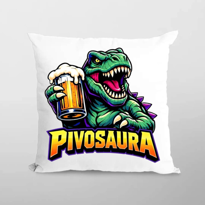 Pivosaura - polštář s potiskem