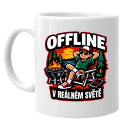 Offline v reálném světě - hrnek s potiskem