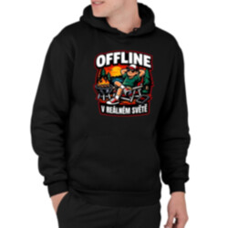 Offline v reálném světě - pánská mikina s potiskem
