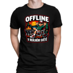 Offline v reálném světě - pánské tričko s potiskem