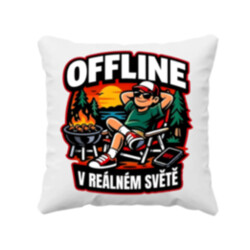 Offline v reálném světě - polštář s potiskem