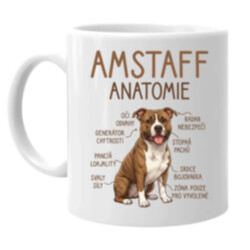 Amstaff – anatomie - hrnek s potiskem
