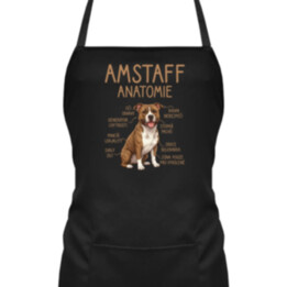 Amstaff – anatomie - zástěra s potiskem