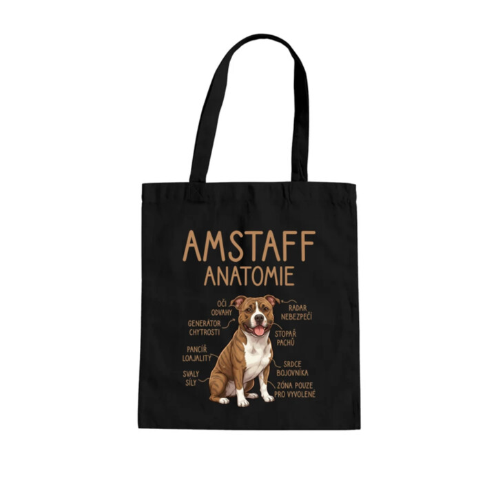 Amstaff – anatomie - taška s potiskem