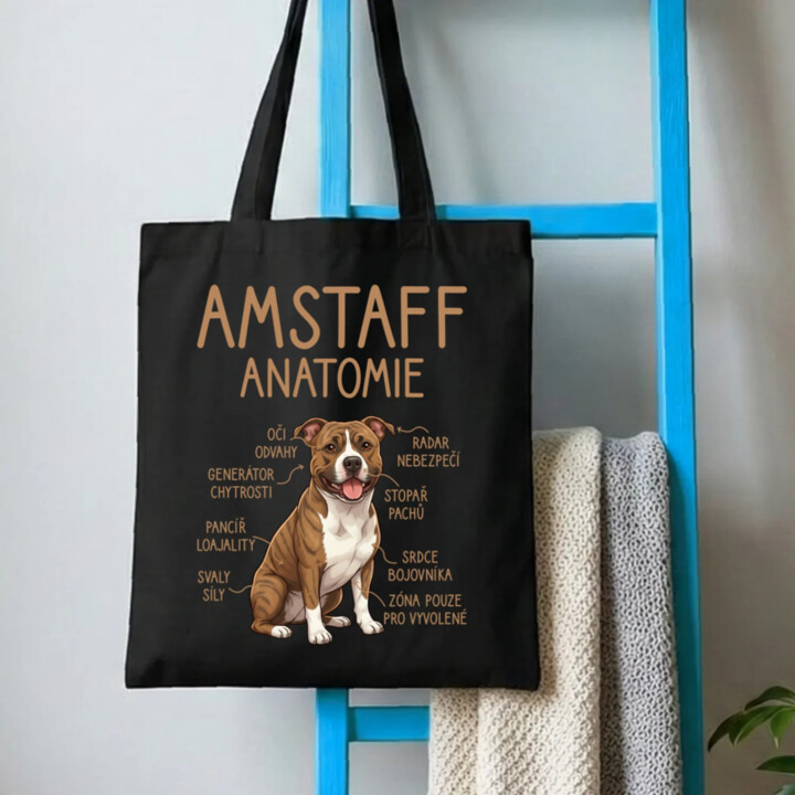 Amstaff – anatomie - taška s potiskem