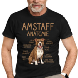 Amstaff – anatomie - pánské tričko s potiskem