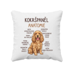 Cocker Spaniel anatomia - polštář s potiskem