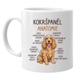 Cocker Spaniel anatomia - hrnek s potiskem