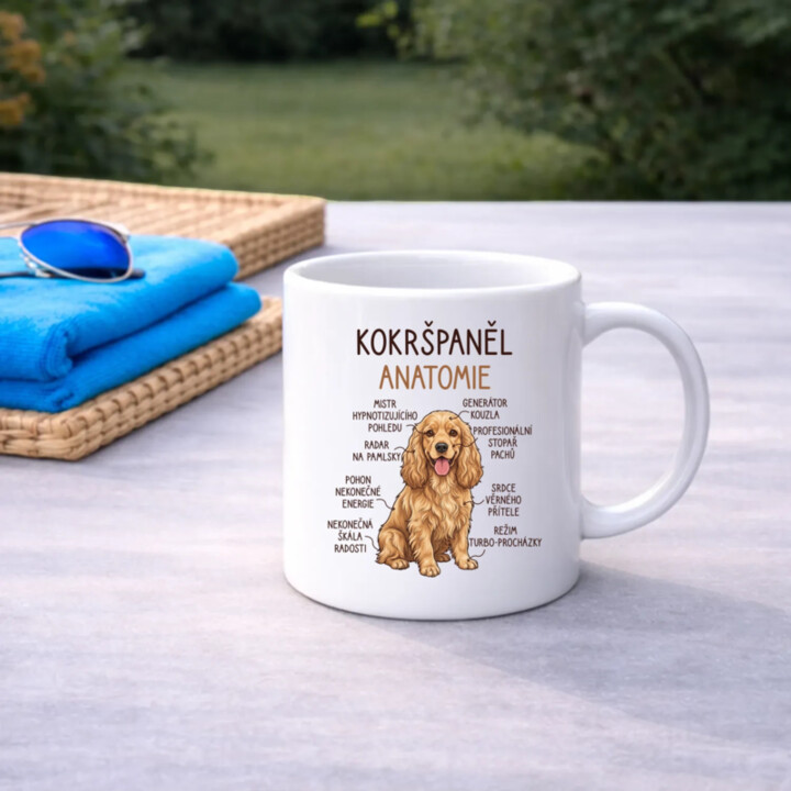 Cocker Spaniel anatomia - hrnek s potiskem