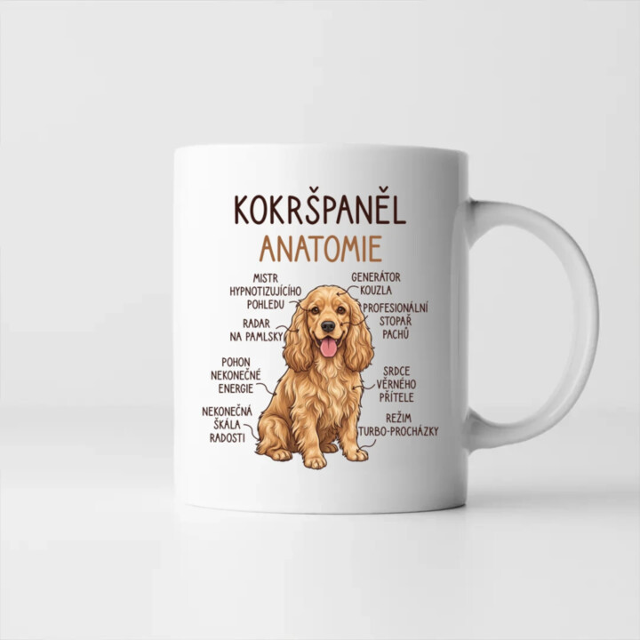 Cocker Spaniel anatomia - hrnek s potiskem