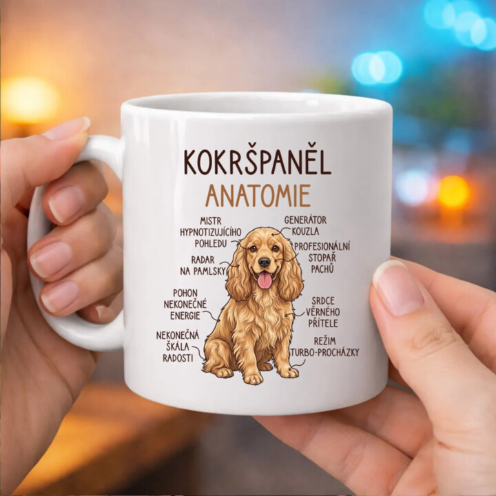 Cocker Spaniel anatomia - hrnek s potiskem