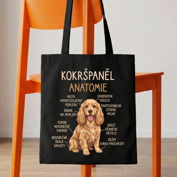 Cocker Spaniel anatomia - taška s potiskem