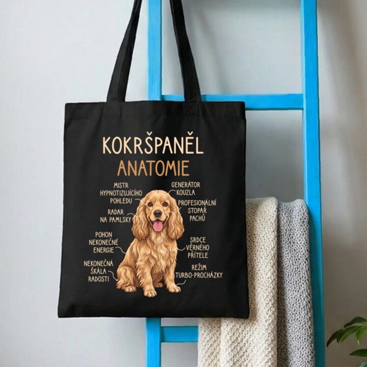 Cocker Spaniel anatomia - taška s potiskem