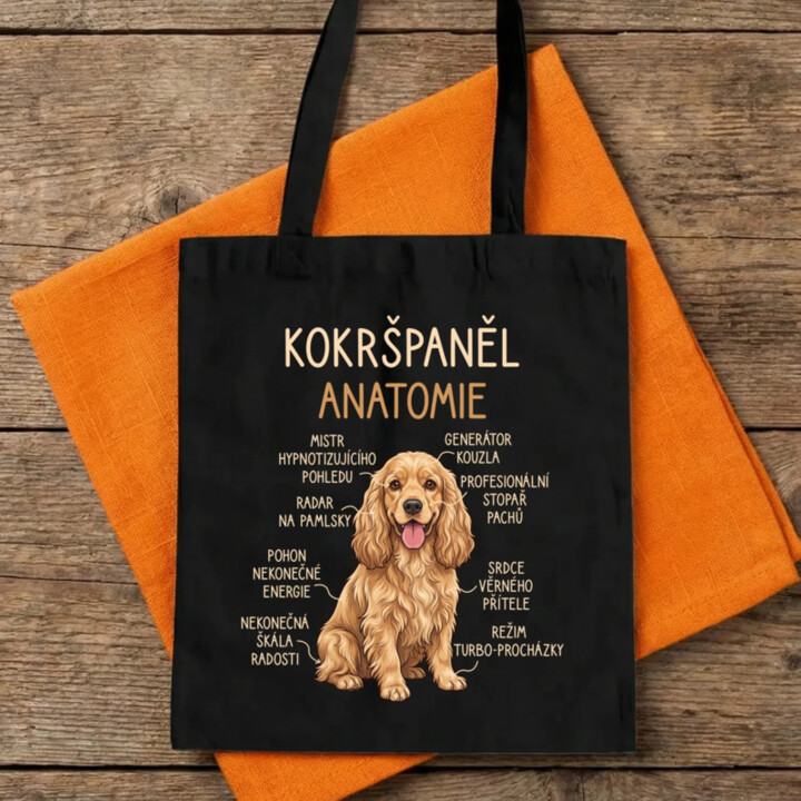 Cocker Spaniel anatomia - taška s potiskem