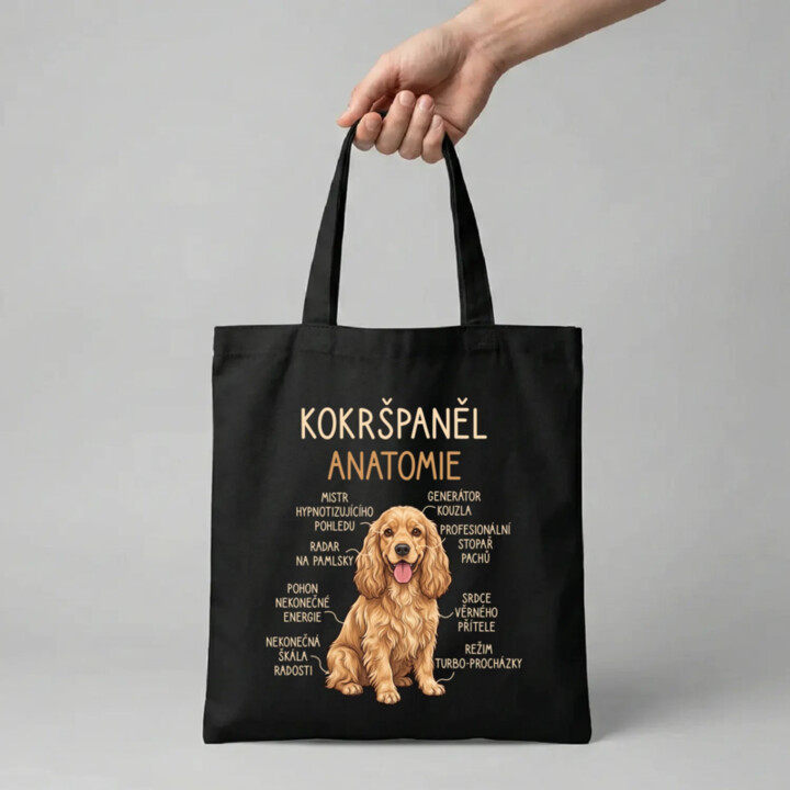 Cocker Spaniel anatomia - taška s potiskem