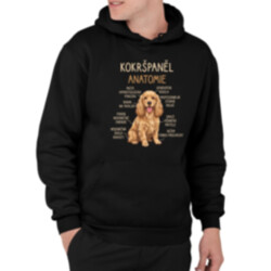 Cocker Spaniel anatomia - pánská mikina s potiskem