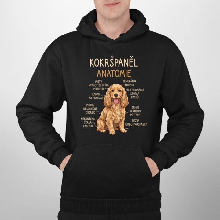 Cocker Spaniel anatomia - pánská mikina s potiskem
