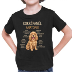 Cocker Spaniel anatomia - dětské tričko s potiskem