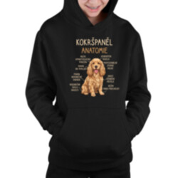 Cocker Spaniel anatomia - dětská mikina s kapucí