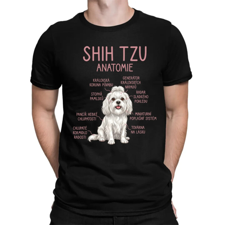 Shih Tzu – anatomie - pánské tričko s potiskem