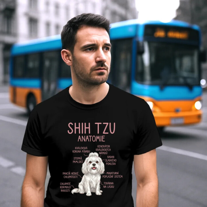 Shih Tzu – anatomie - pánské tričko s potiskem