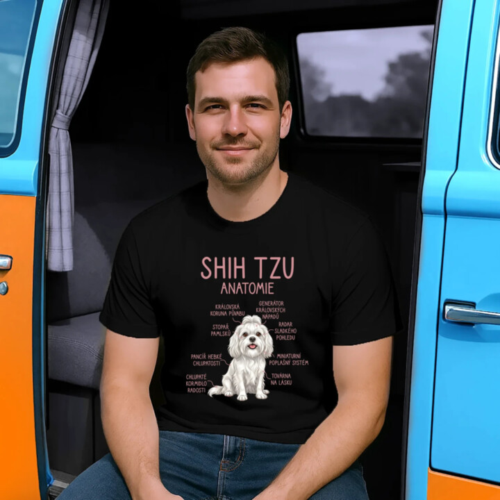 Shih Tzu – anatomie - pánské tričko s potiskem