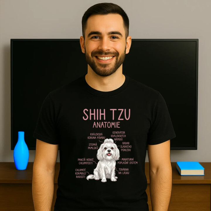Shih Tzu – anatomie - pánské tričko s potiskem