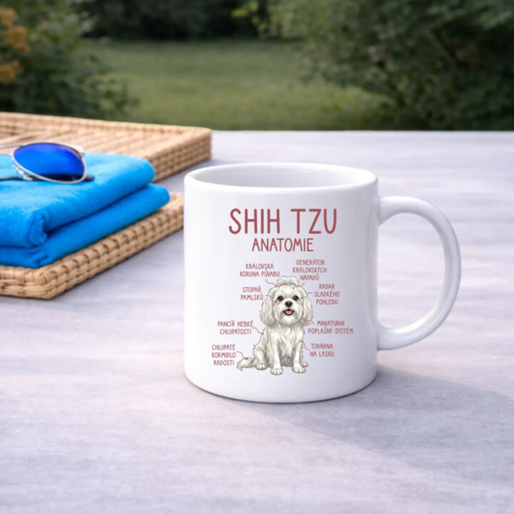 Shih Tzu – anatomie - hrnek s potiskem