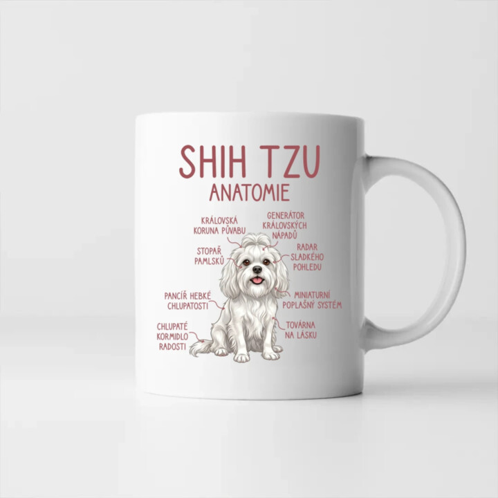Shih Tzu – anatomie - hrnek s potiskem