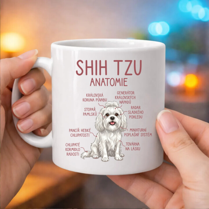 Shih Tzu – anatomie - hrnek s potiskem