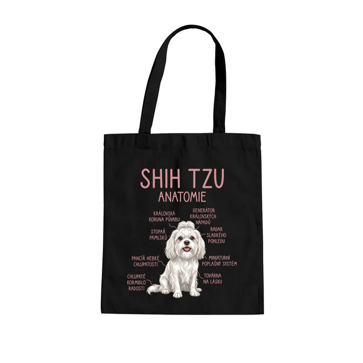 Shih Tzu - anatomie - taška s potiskem