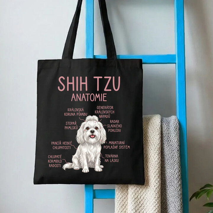 Shih Tzu - anatomie - taška s potiskem