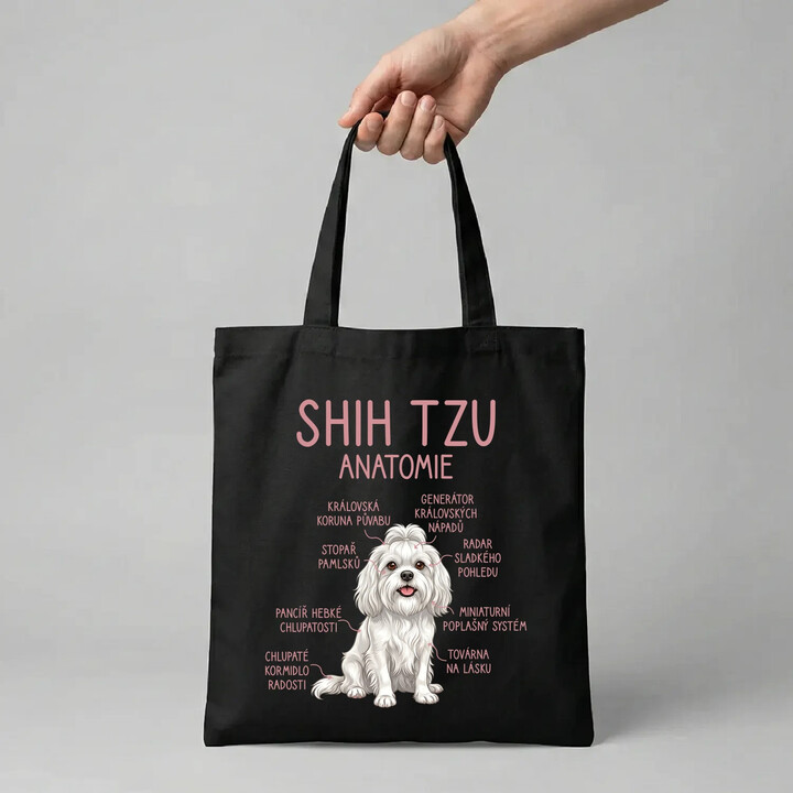 Shih Tzu - anatomie - taška s potiskem