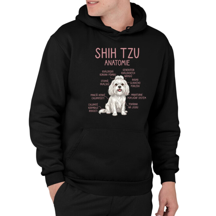 Shih Tzu – anatomie - pánská mikina s potiskem