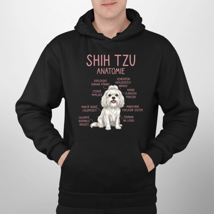 Shih Tzu – anatomie - pánská mikina s potiskem