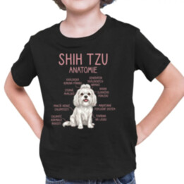 Shih Tzu – anatomie - dětské tričko s potiskem