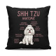 Shih Tzu – anatomie - černý polštář s potiskem