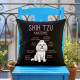 Shih Tzu – anatomie - černý polštář s potiskem