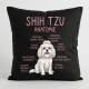 Shih Tzu – anatomie - černý polštář s potiskem