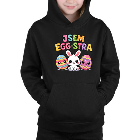 Jsem egg-stra - dětská mikina s kapucí